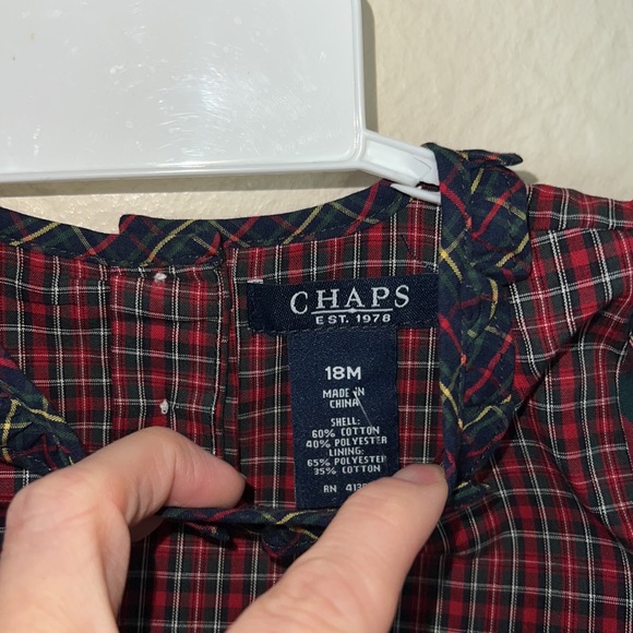 Chaps 18 months holiday tartan dress nwt - Picture 3 of 6